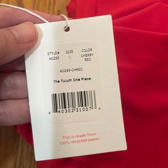 Andie‎ The Tulum One Piece Swimsuit Cherry Red size L NWT - Picture 5 of 7
